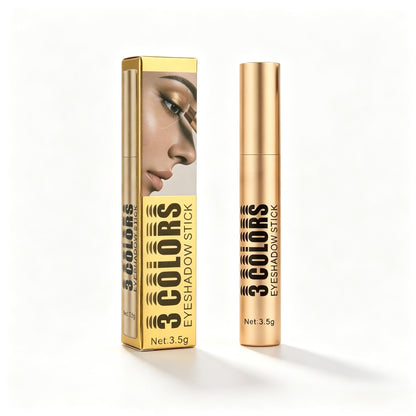 Multi‑Finish 3‑Tone Eyeshadow Stick for Gentle Eye Look