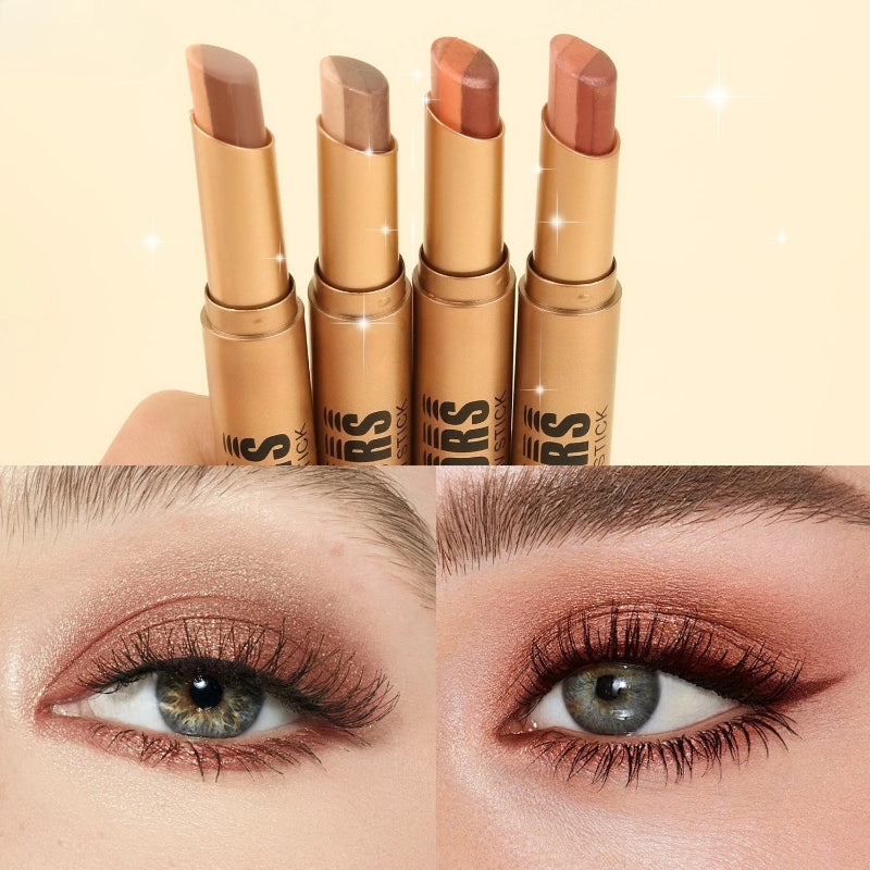 Multi‑Finish 3‑Tone Eyeshadow Stick for Gentle Eye Look