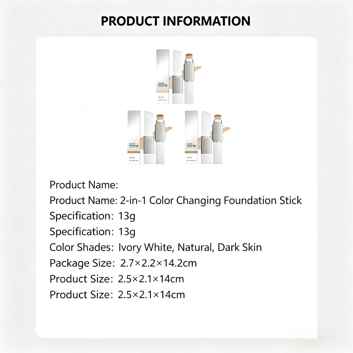 Makeup Foundation Stick, 2-In-1 Design For Everyday Makeup Looks
