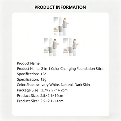Makeup Foundation Stick, 2-In-1 Design For Everyday Makeup Looks