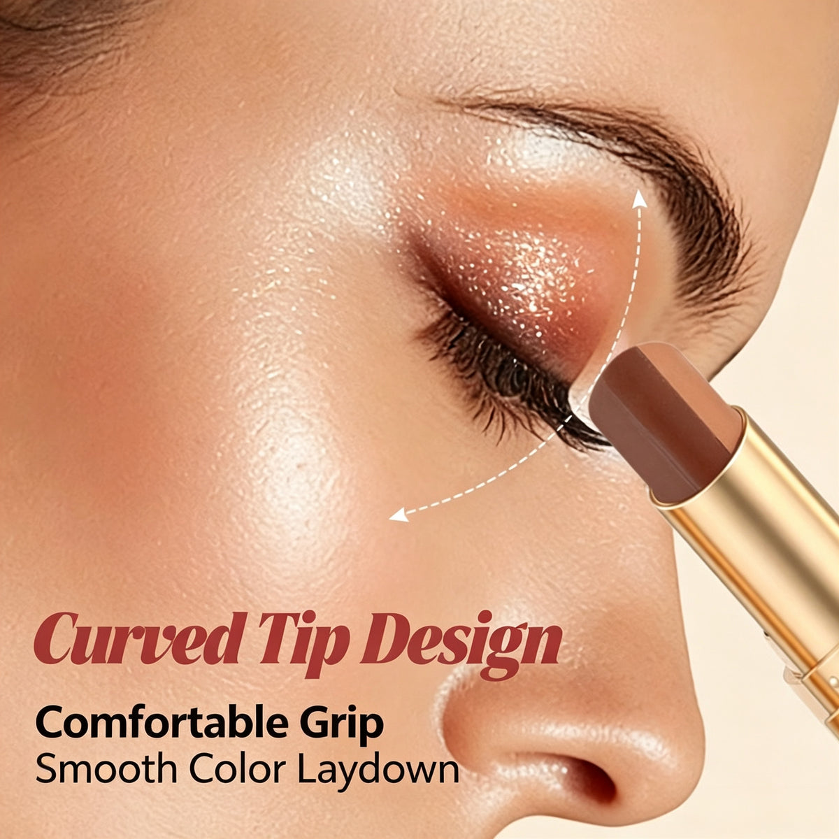 Multi‑Finish 3‑Tone Eyeshadow Stick for Gentle Eye Look