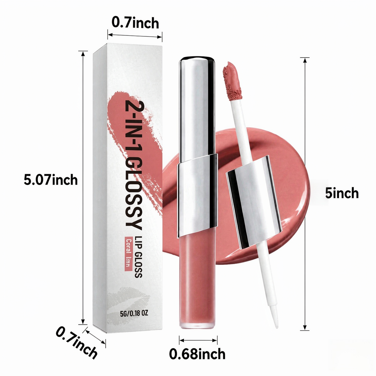 2‑in‑1 Lip Color, Lightweight Glossy Lip Makeup For Daily Look