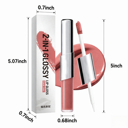 2‑in‑1 Lip Color, Lightweight Glossy Lip Makeup For Daily Look