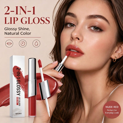 2‑in‑1 Lip Color, Lightweight Glossy Lip Makeup For Daily Look